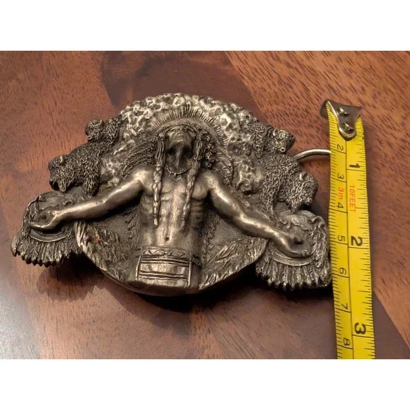 Bergamot Brass Works Siskiyou Native American Indian Vintage 1981 Belt Buckle - Picture 8 of 8